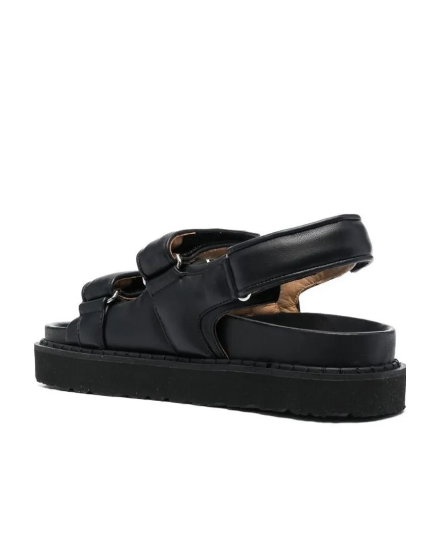 Isabel Marant Touch-Strap Logo Embossed Sandals