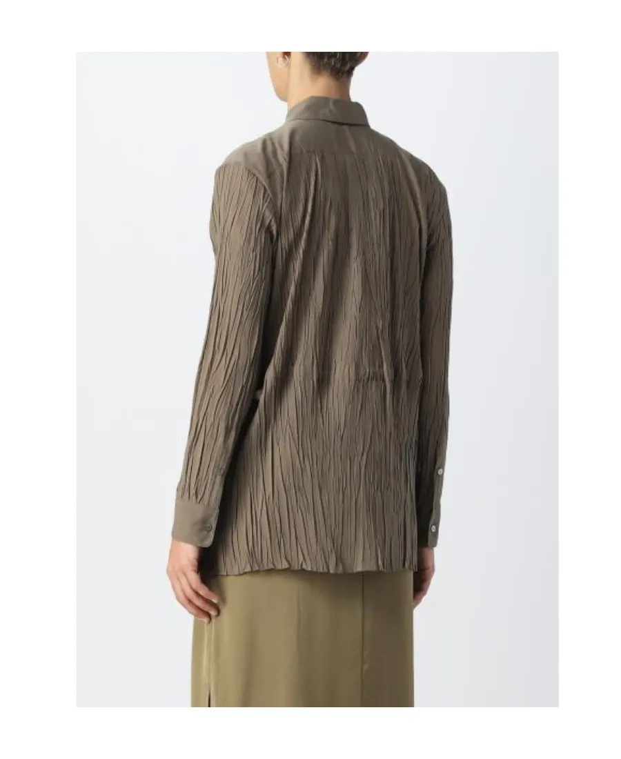 Tie-Waist Crinkled Shirt