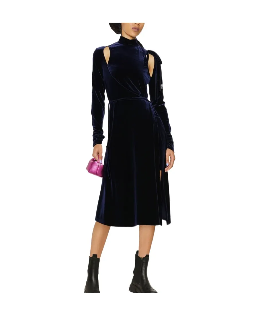 Cut-Out Velvet Wrap Dress