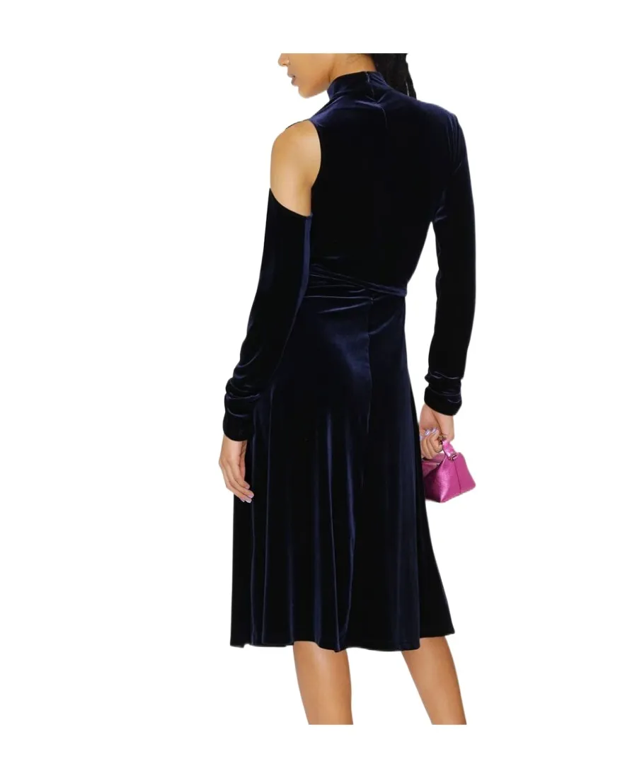 Cut-Out Velvet Wrap Dress