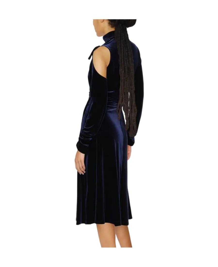 Cut-Out Velvet Wrap Dress