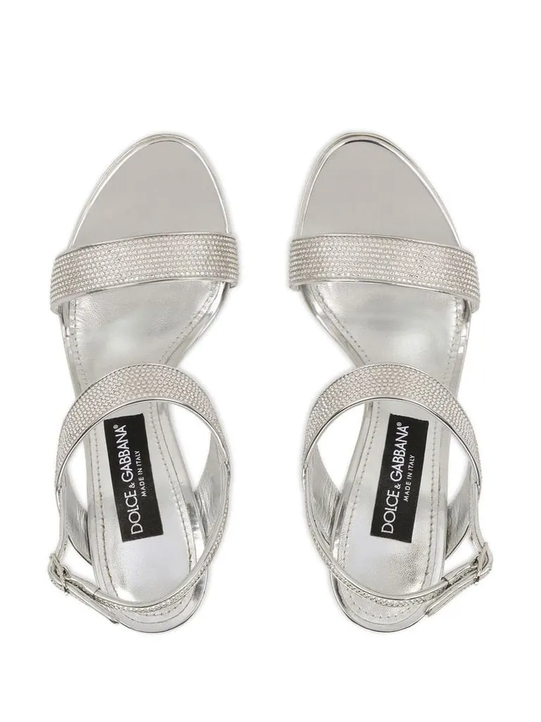 Dolce & Gabbana Metallic Effect Embellished Sandals