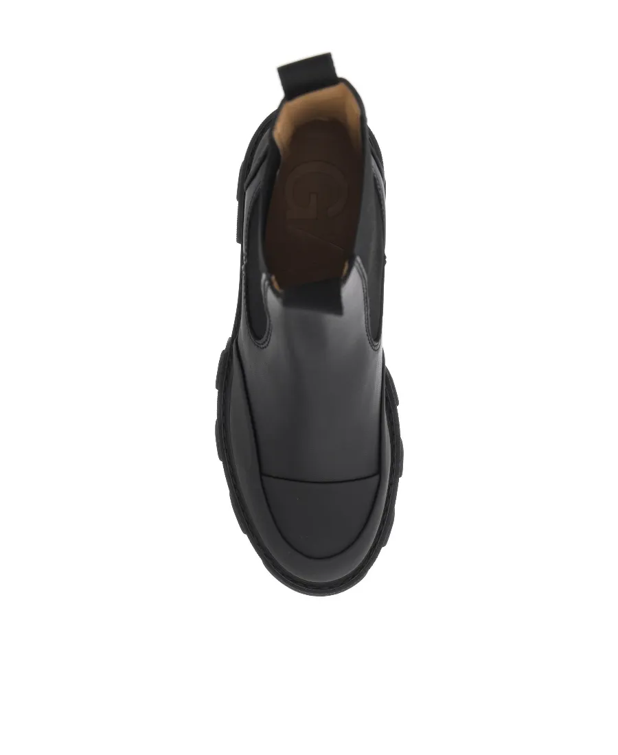 Cleated Low Chelsea Boots In Black