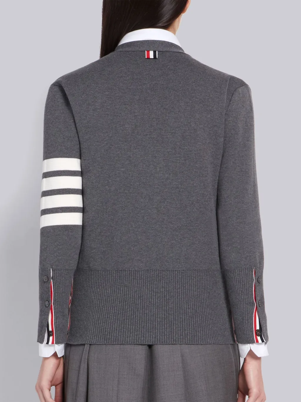 Thom Browne 4-Bar V-Neck Knit Cardigan