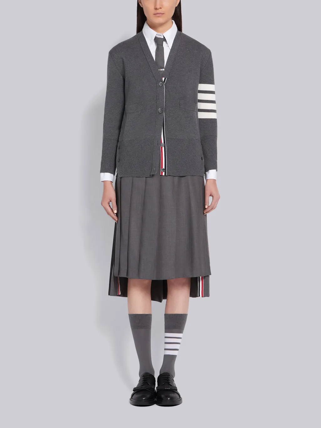 Thom Browne 4-Bar V-Neck Knit Cardigan