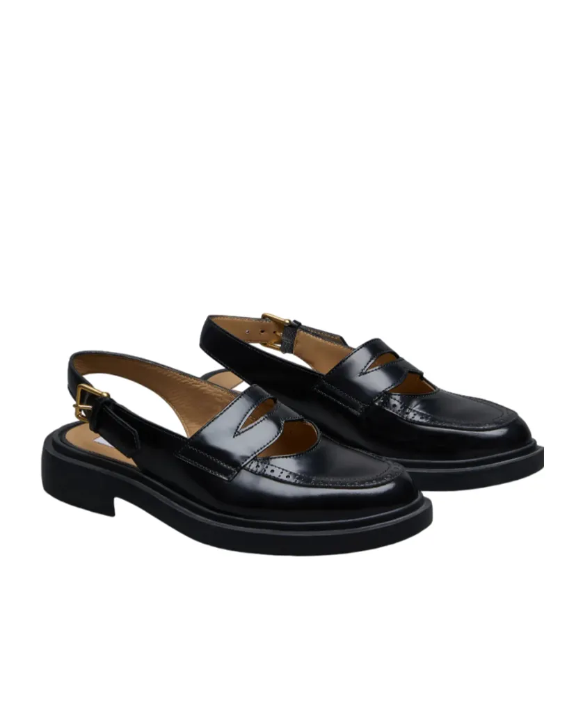 Thom Browne Cut Out Detailed Slingback Penny Loafers