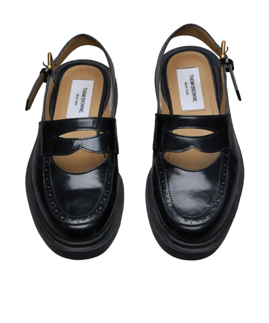 Thom Browne Cut Out Detailed Slingback Penny Loafers