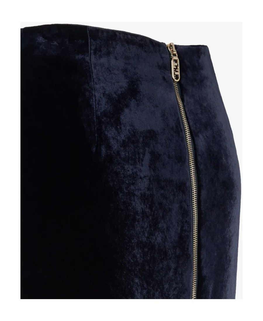 Fendi Zip-Detailed Velvet Skirt