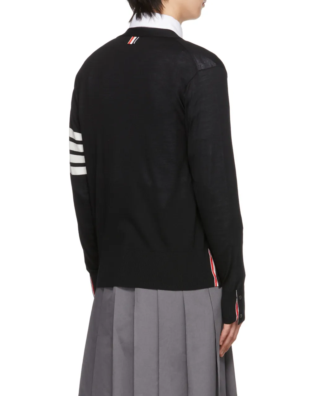 Thom Browne 4-Bar V-Neck Knitted Cardigan