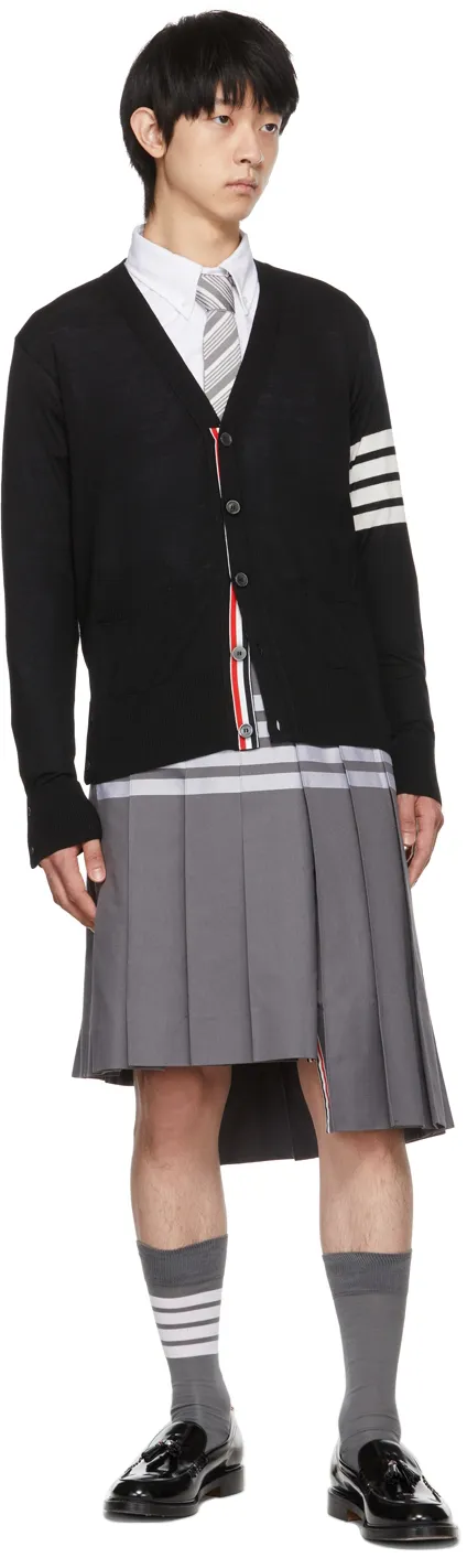 Thom Browne 4-Bar V-Neck Knitted Cardigan