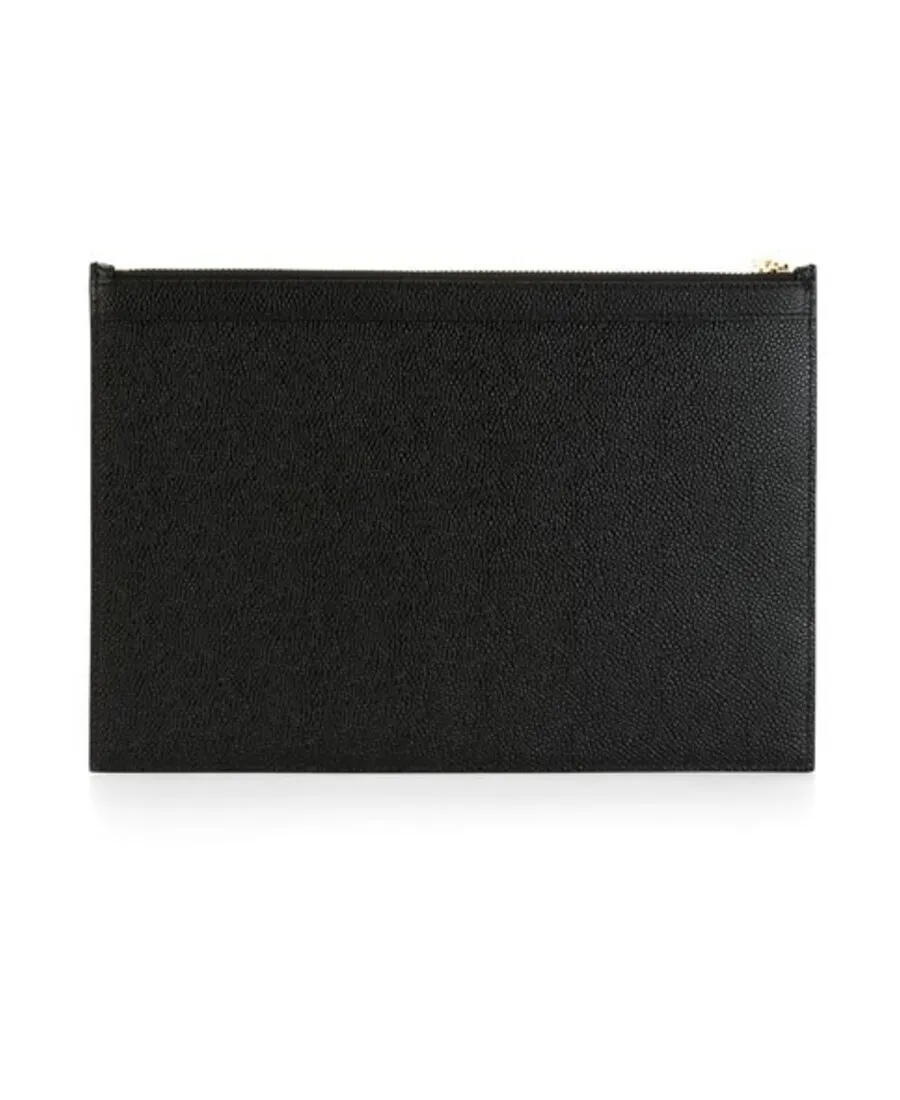 Thom Browne Logo Printed Zipped Clutch Bag