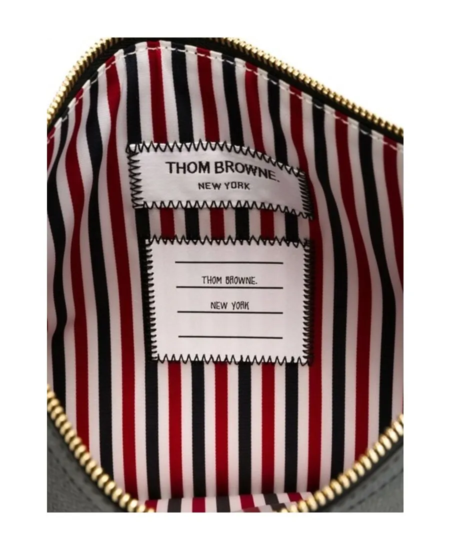 Thom Browne Logo Printed Zipped Clutch Bag