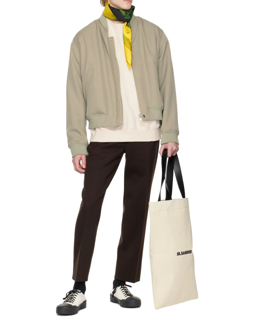 Jil Sander Logo Printed Top Handle Bag
