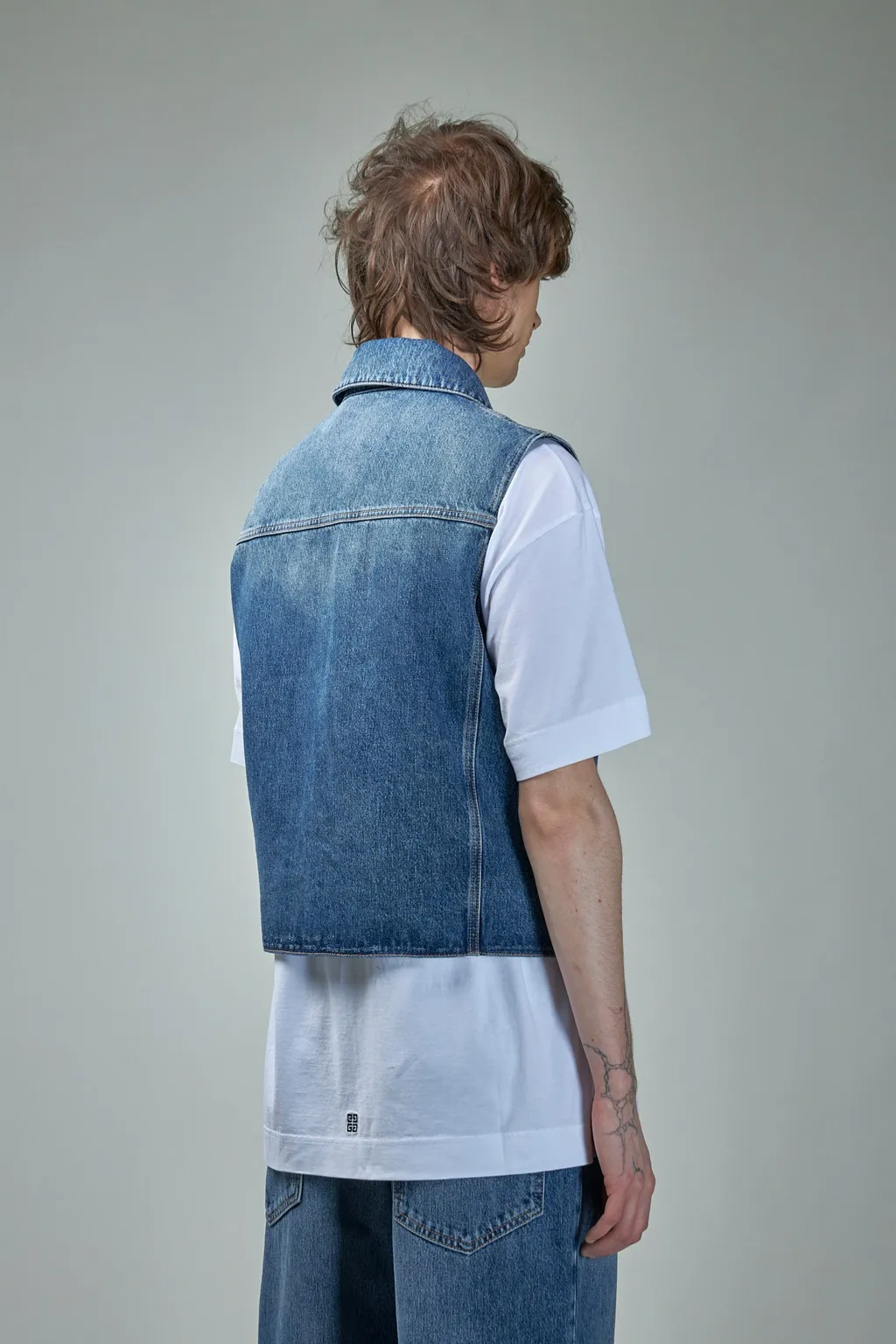 Givenchy Logo Embroidered Denim Vest