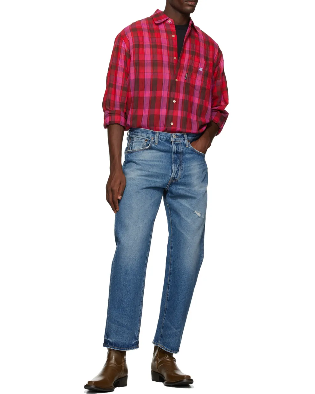 Acne Studios Distressed Relaxed Fit Jeans