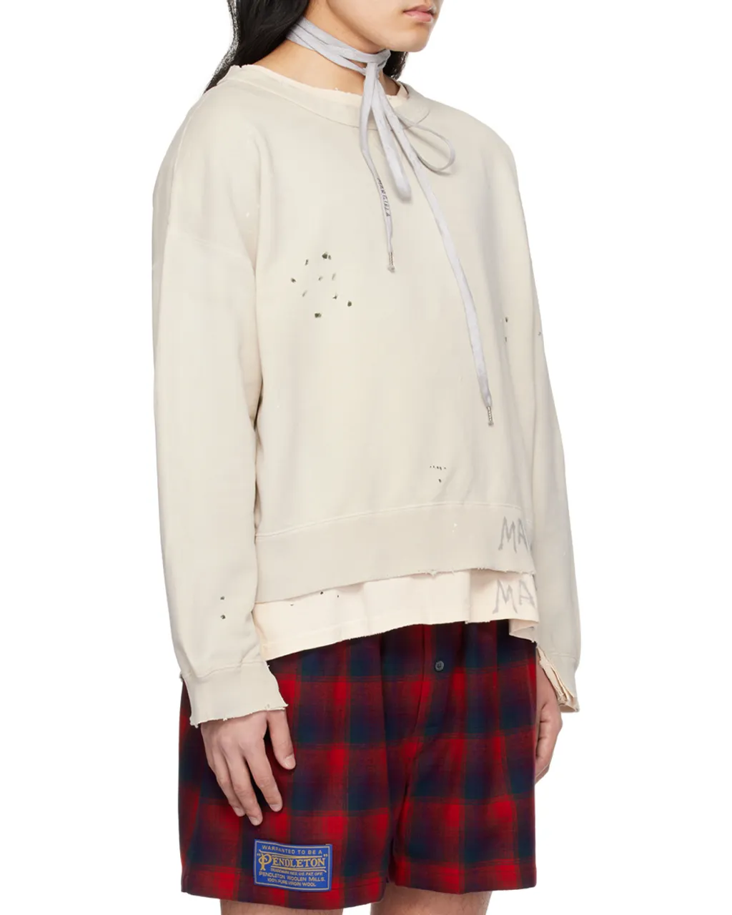 Maison Margiela Handwritten Raw-Cut Edge Distressed Sweatshirt