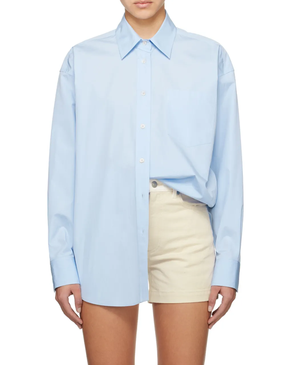 Stella Mccartney Buttoned Curved Hem Panelled Shirt