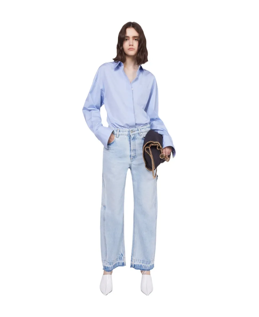 Stella Mccartney Buttoned Curved Hem Panelled Shirt