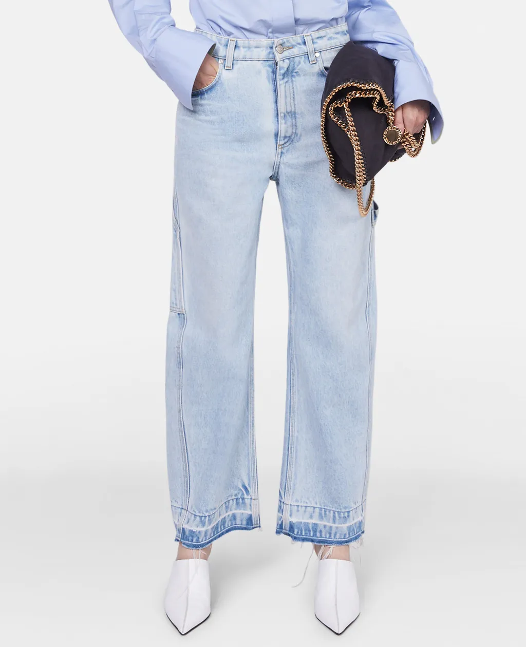 Stella Mccartney Buttoned Curved Hem Panelled Shirt