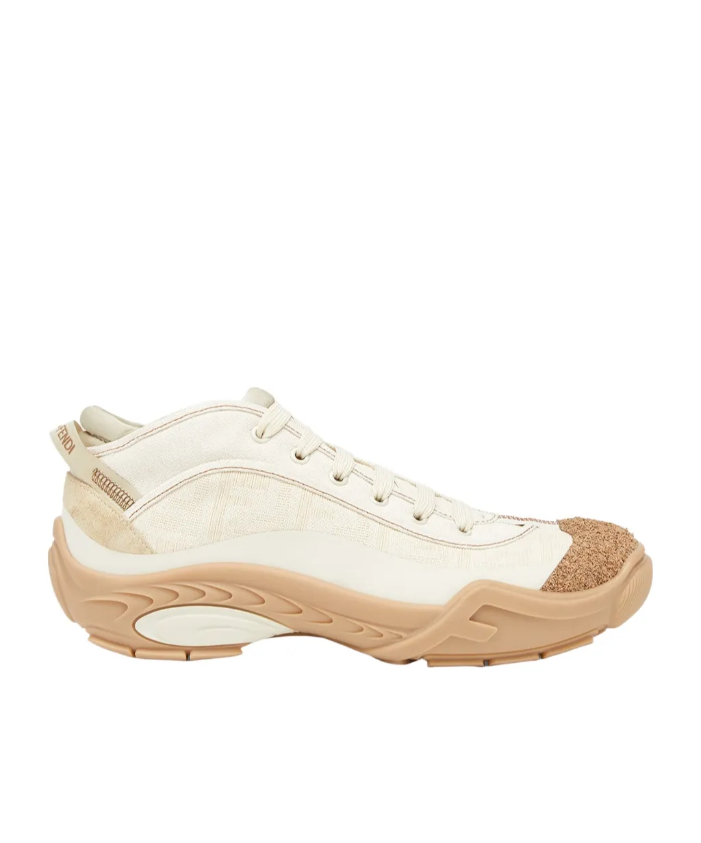 Fendi Monogrammed Panel Lace-Up Sneakers