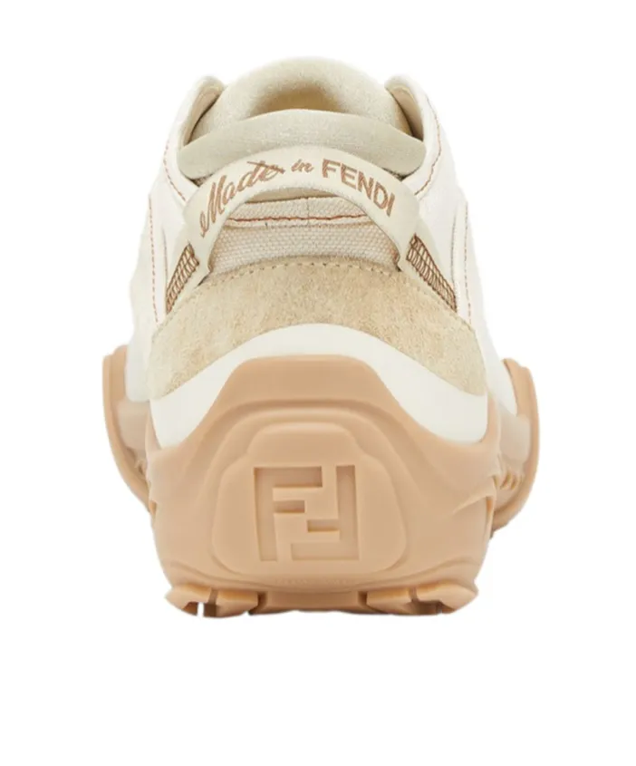 Fendi Monogrammed Panel Lace-Up Sneakers
