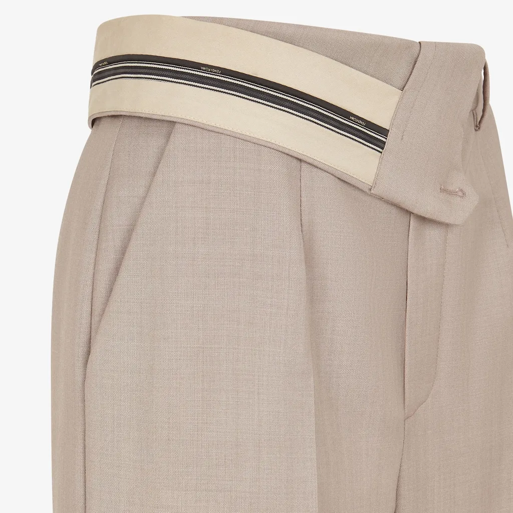 Fendi Asymmetric Waist Wide-Leg Trousers