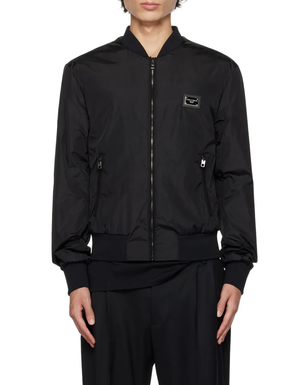 Dolce & Gabbana Logo Plaque Zip-Up Jacket