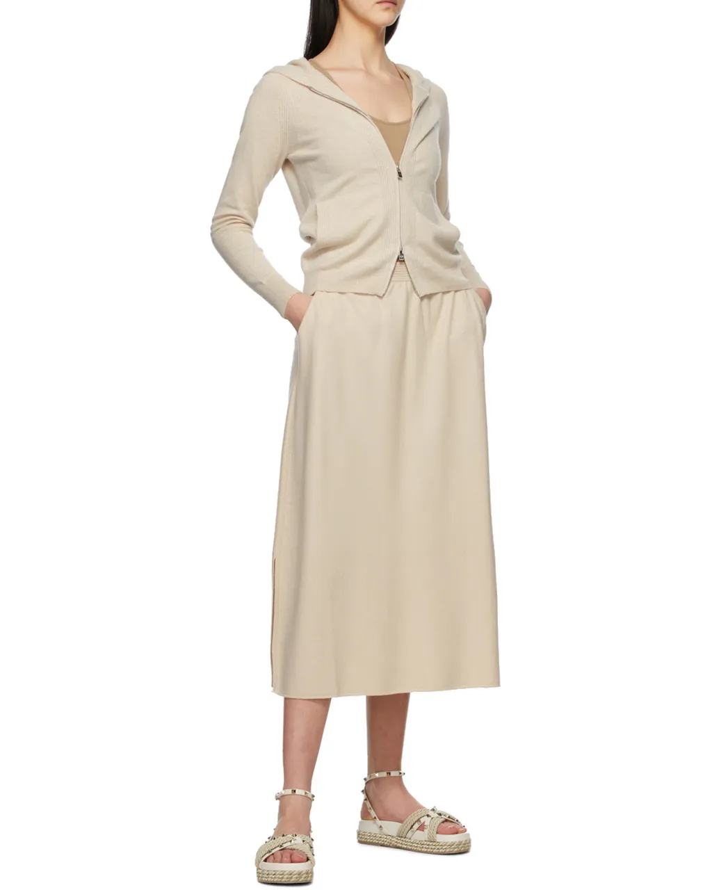Loro Piana Zip-Up Hooded Knitted Cardigan