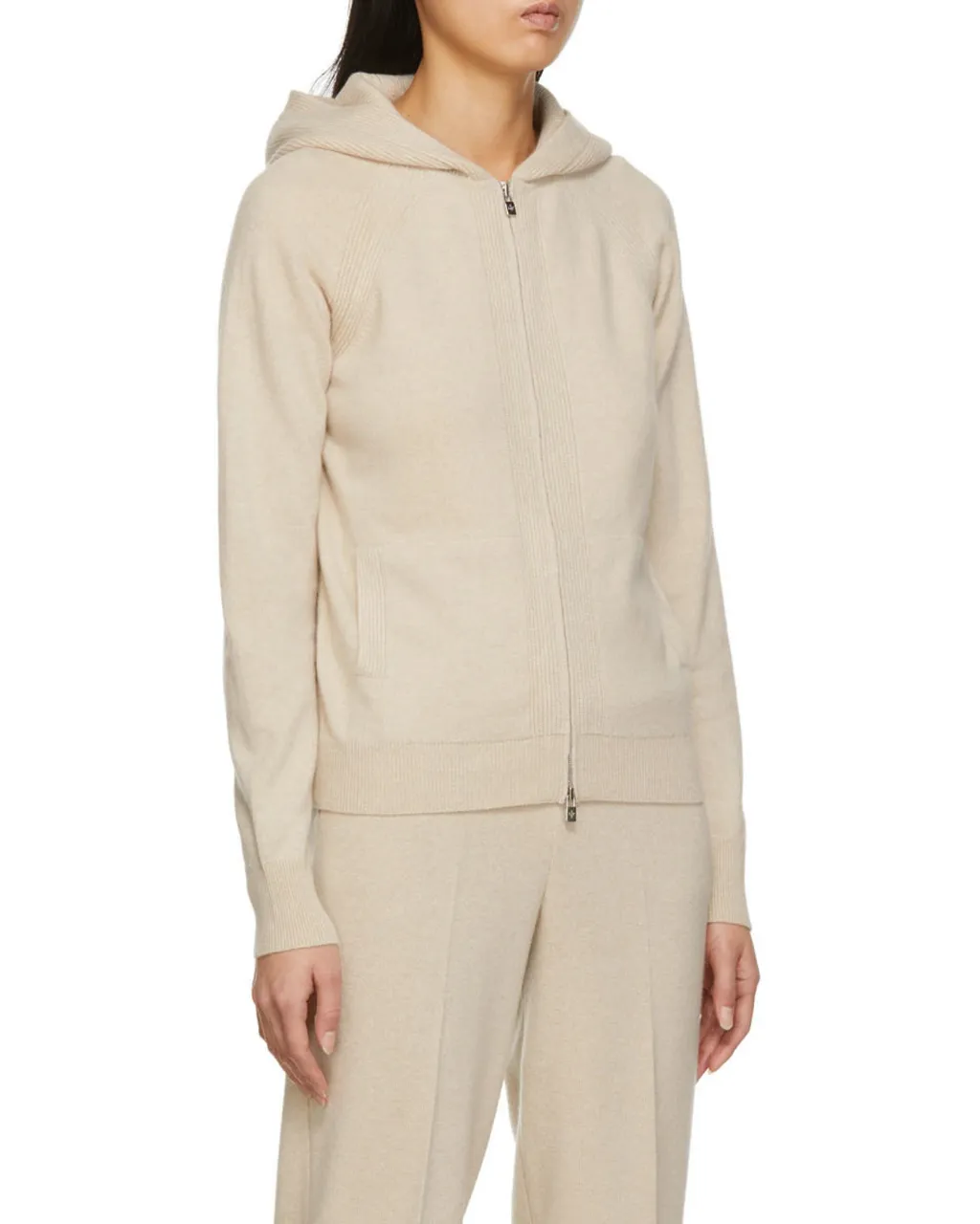 Loro Piana Zip-Up Hooded Knitted Cardigan
