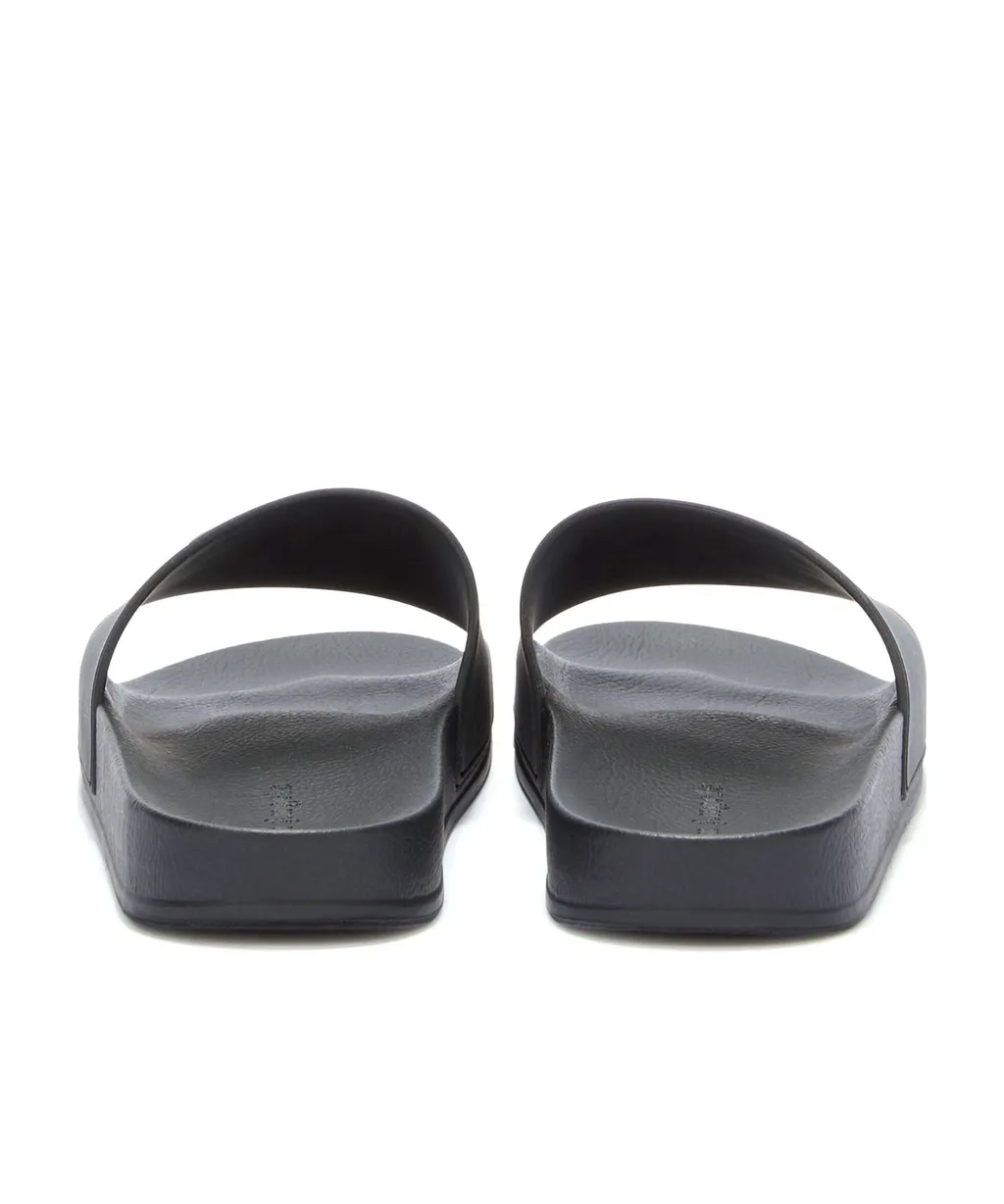 Palm Angels Monogram Patch Round Toe Slides