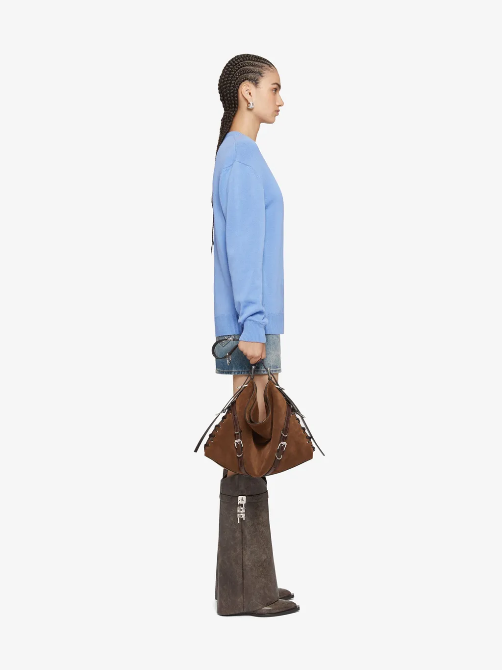 Givenchy Chain-Detailed Denim Mini Skirt