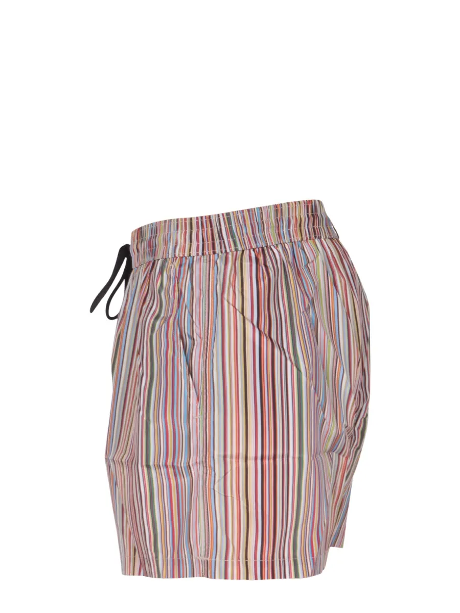 Paul Smith Striped Drawstring Swim Trunks