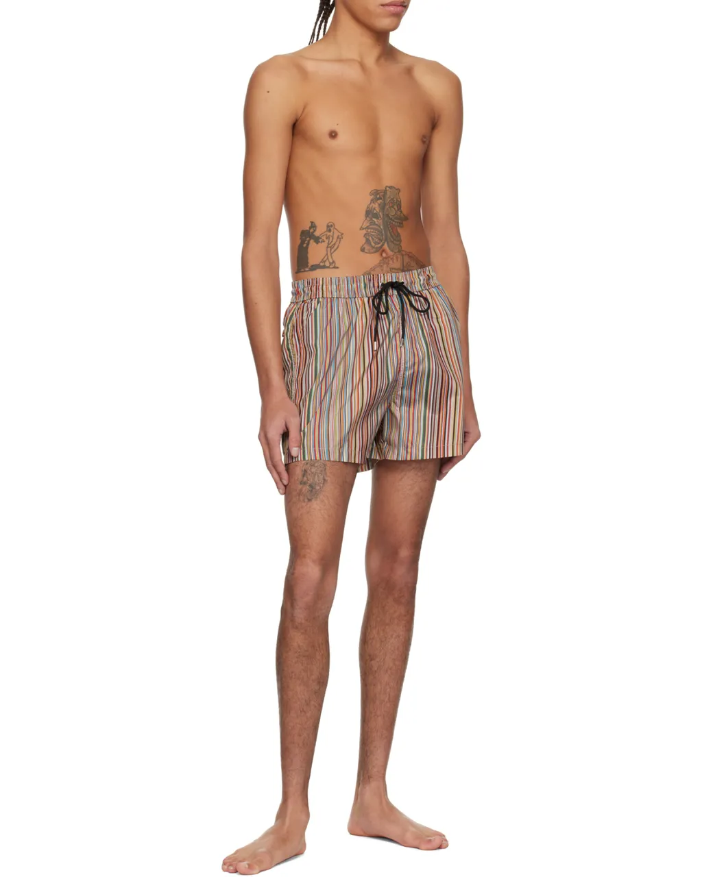 Paul Smith Striped Drawstring Swim Trunks