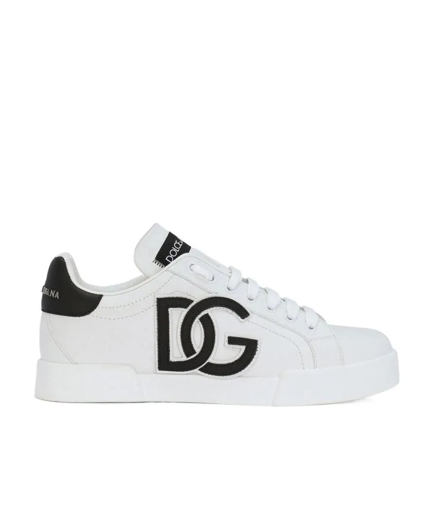 Dolce & Gabbana Portofino Logo Patch Lace-Up Sneakers