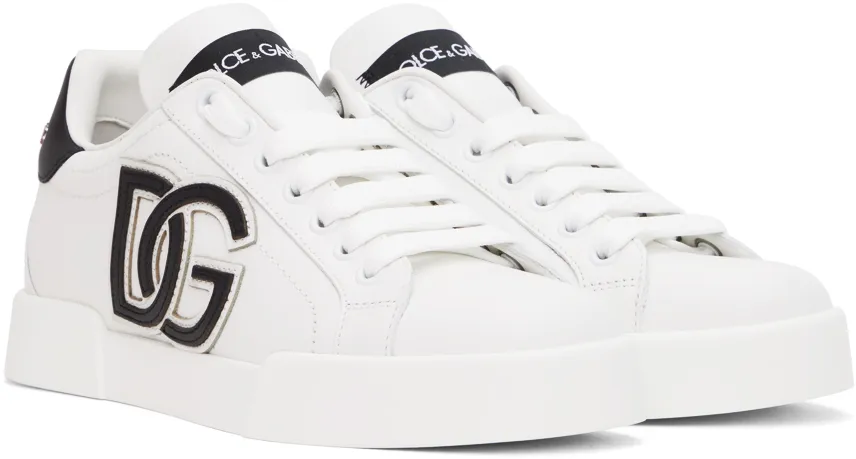 Dolce & Gabbana Portofino Logo Patch Lace-Up Sneakers