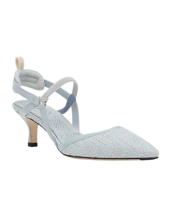 Fendi Logo Detailed Slingback Pumps