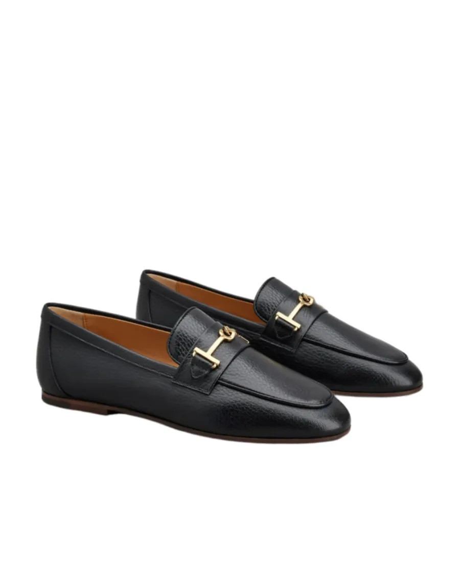 Tod's Logo Plaque Almond Toe Loafers