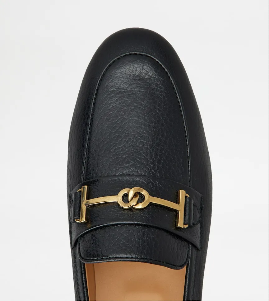 Tod's Logo Plaque Almond Toe Loafers