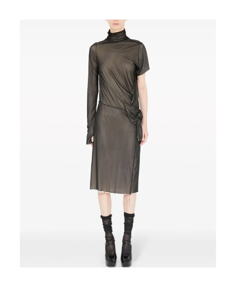 Maison Margiela One-Shoulder Semi-Sheer Midi Dress