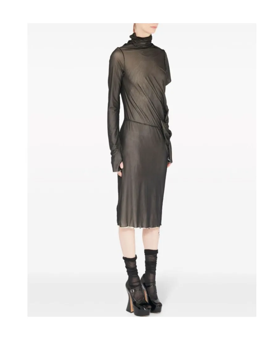 Maison Margiela One-Shoulder Semi-Sheer Midi Dress
