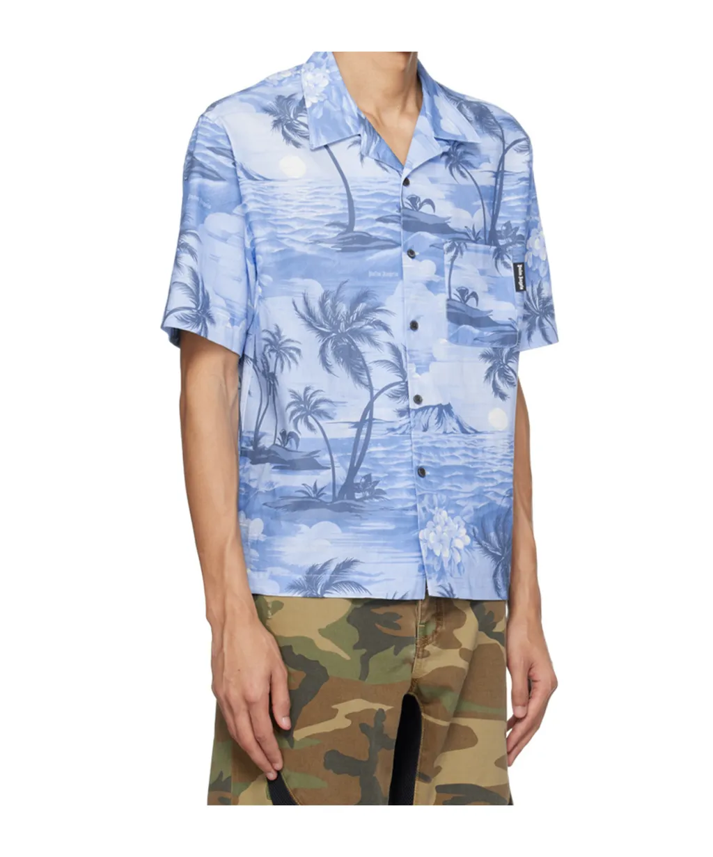 Palm Angels Sunset Printed Short-Sleeved Shirt