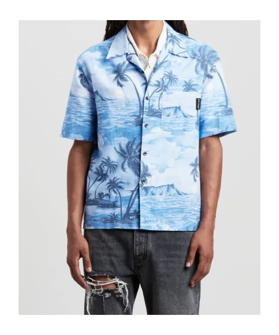 Palm Angels Sunset Printed Short-Sleeved Shirt