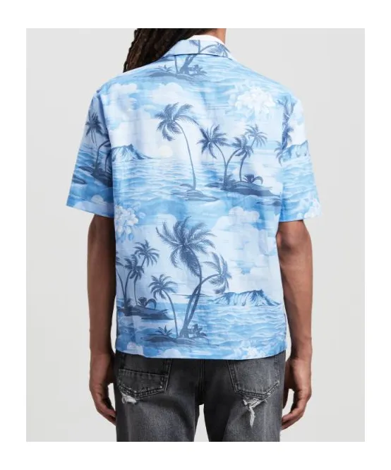 Palm Angels Sunset Printed Short-Sleeved Shirt