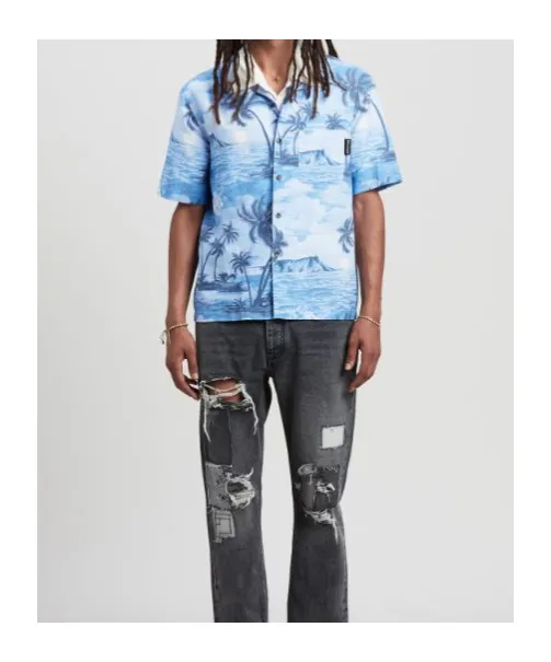 Palm Angels Sunset Printed Short-Sleeved Shirt