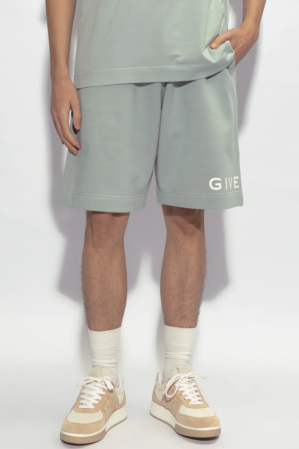 Givenchy Logo Printed Elastic Waist Shorts