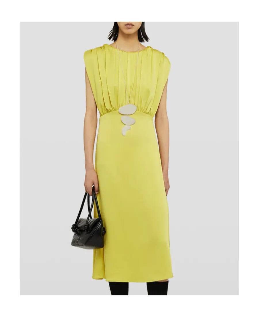 Jil Sander Gathered Crewneck Sleeveless Dress