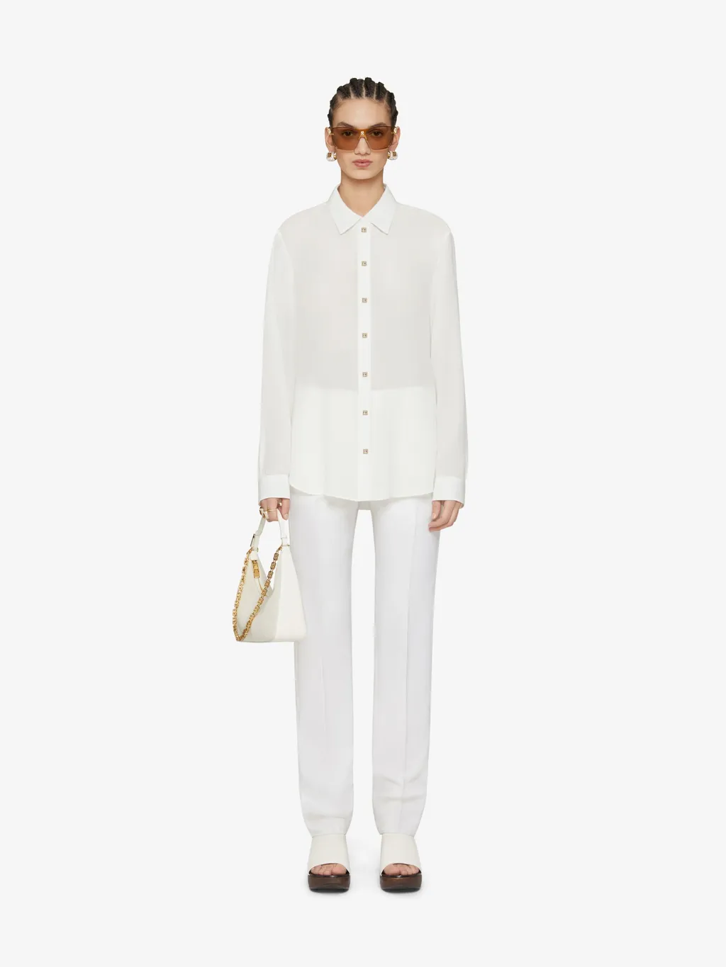 Givenchy Sheer Collared Button-Up Shirt