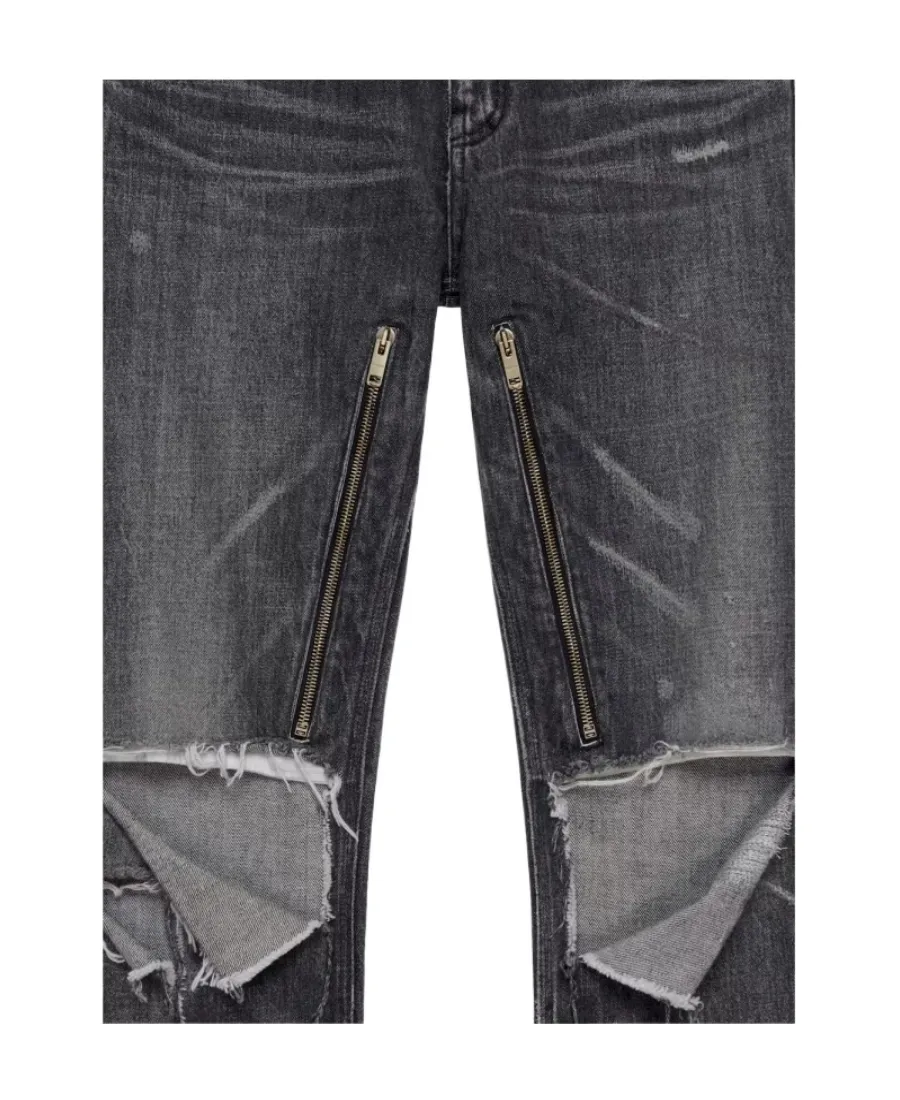 Straight Jeans In Destroyed Denim