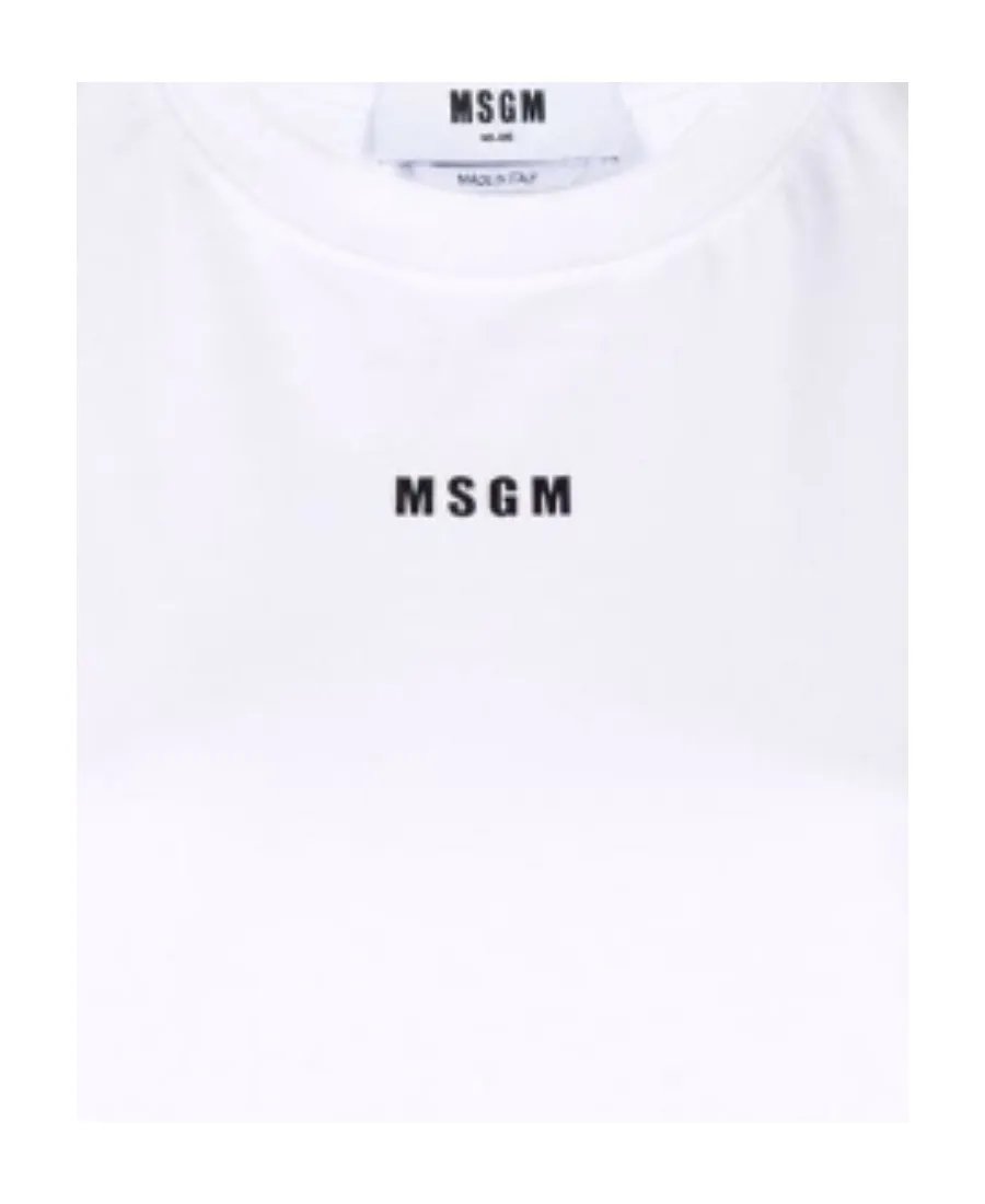 Msgm Logo Printed Crewneck T-Shirt
