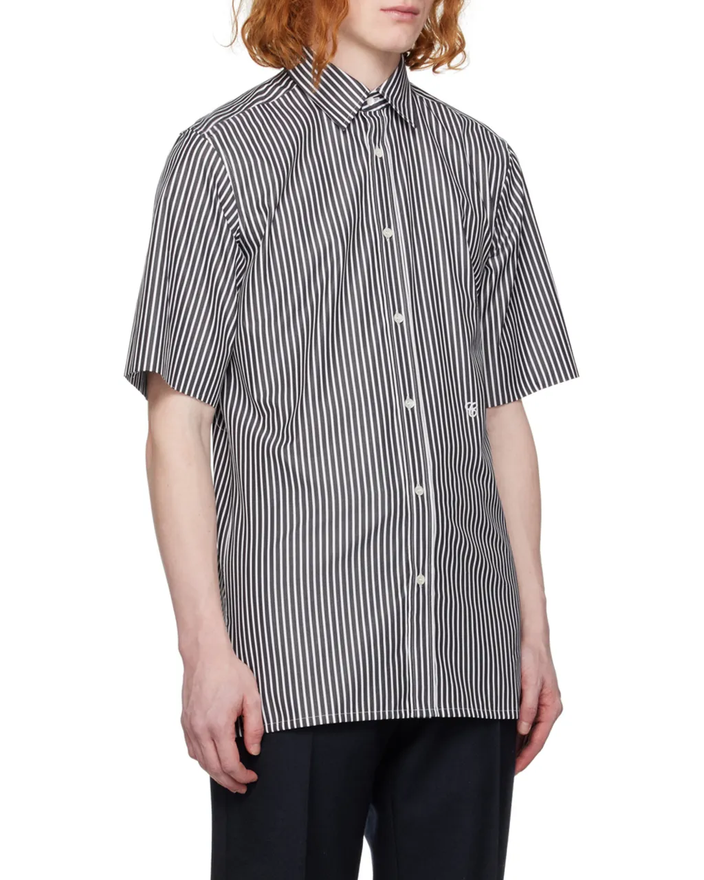 Maison Margiela C-Striped Short-Sleeved Shirt